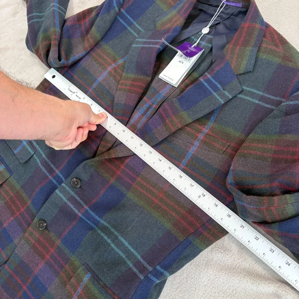 Ralph Lauren Purple Label Kent Hand Tailored Jacket Men 42R Wool Plaid NWT $2500